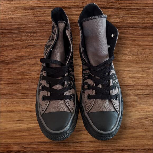 Converse Chuck Taylor All Star Hi Rock Script Print Sz 5W - Picture 2 of 9